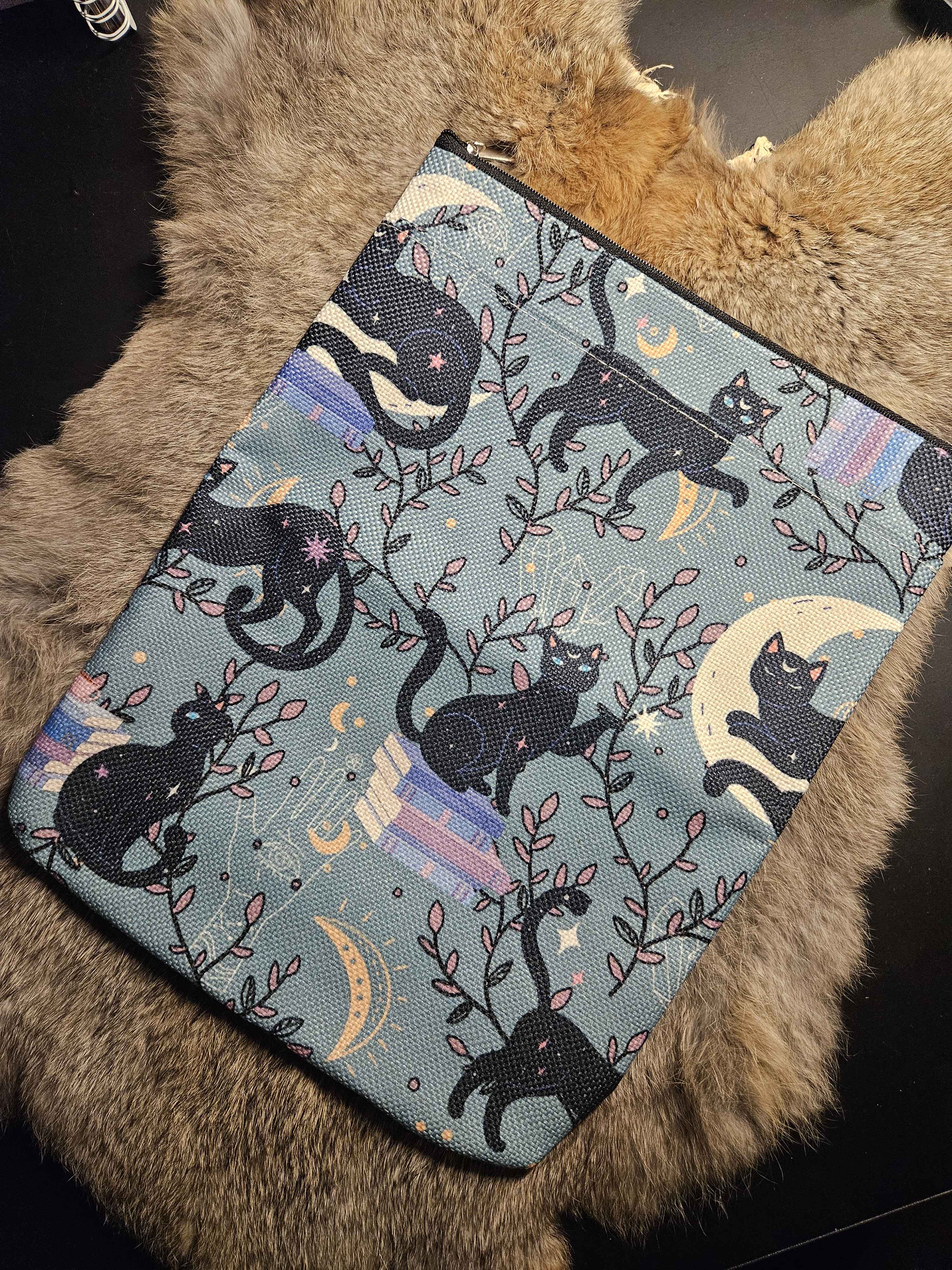 Cats and moons e-reader/ book pouch