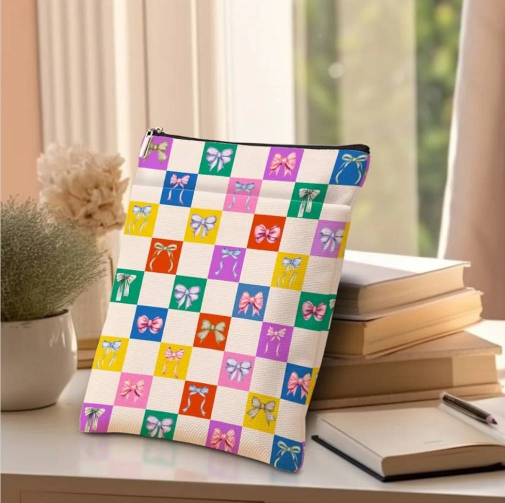 Colorful bows book/ e-reader pouch