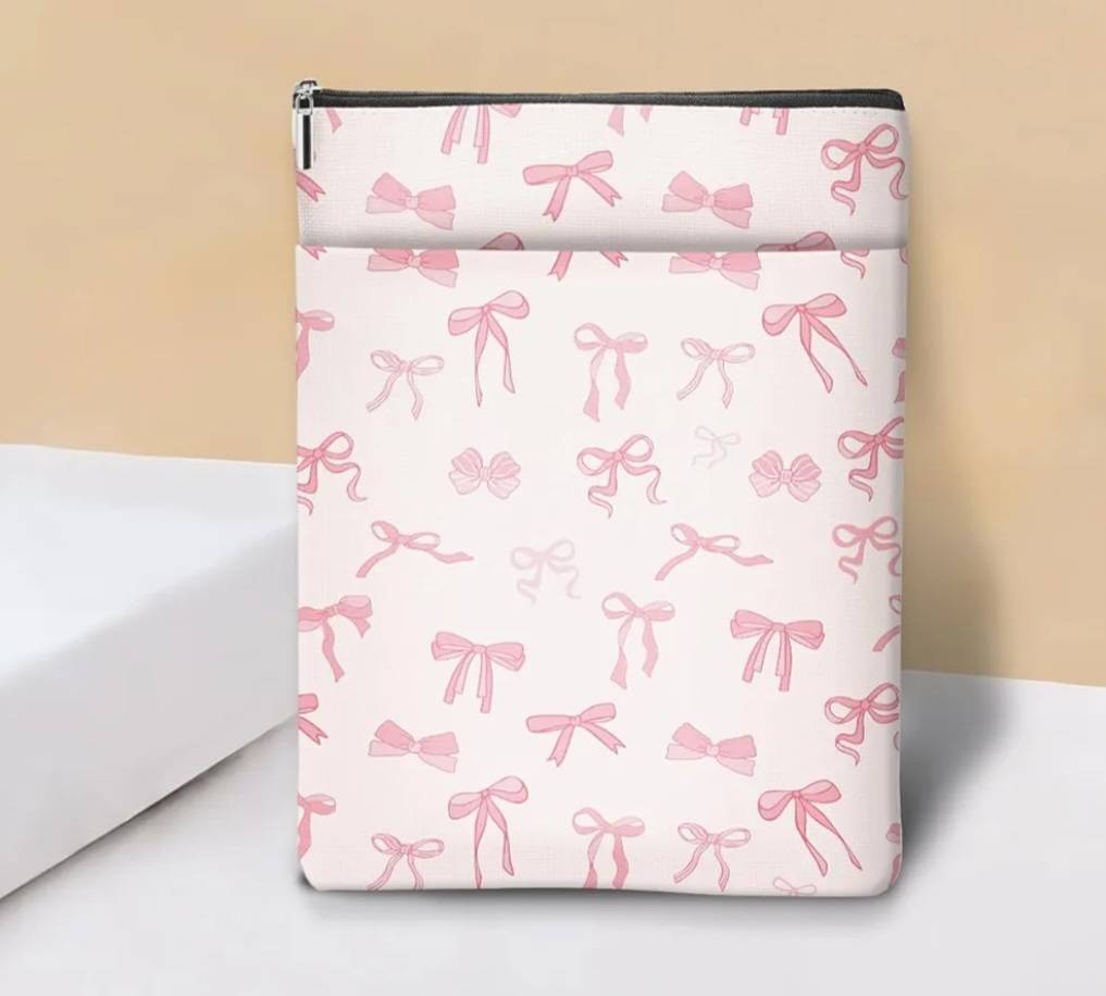 pink bows book/ e-reader pouch