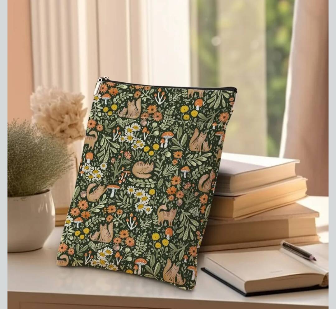 Cats and flowers book / e-reader pouch